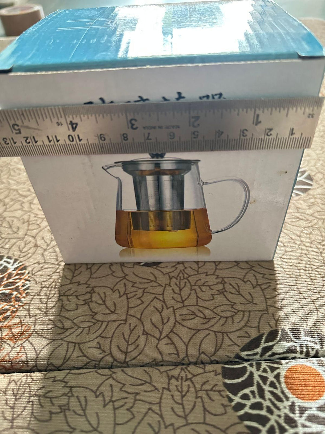 Round Glass Tea Pot with Heat Resistant Stainless Steel Infuser Perfect for Tea and Coffee Maker
