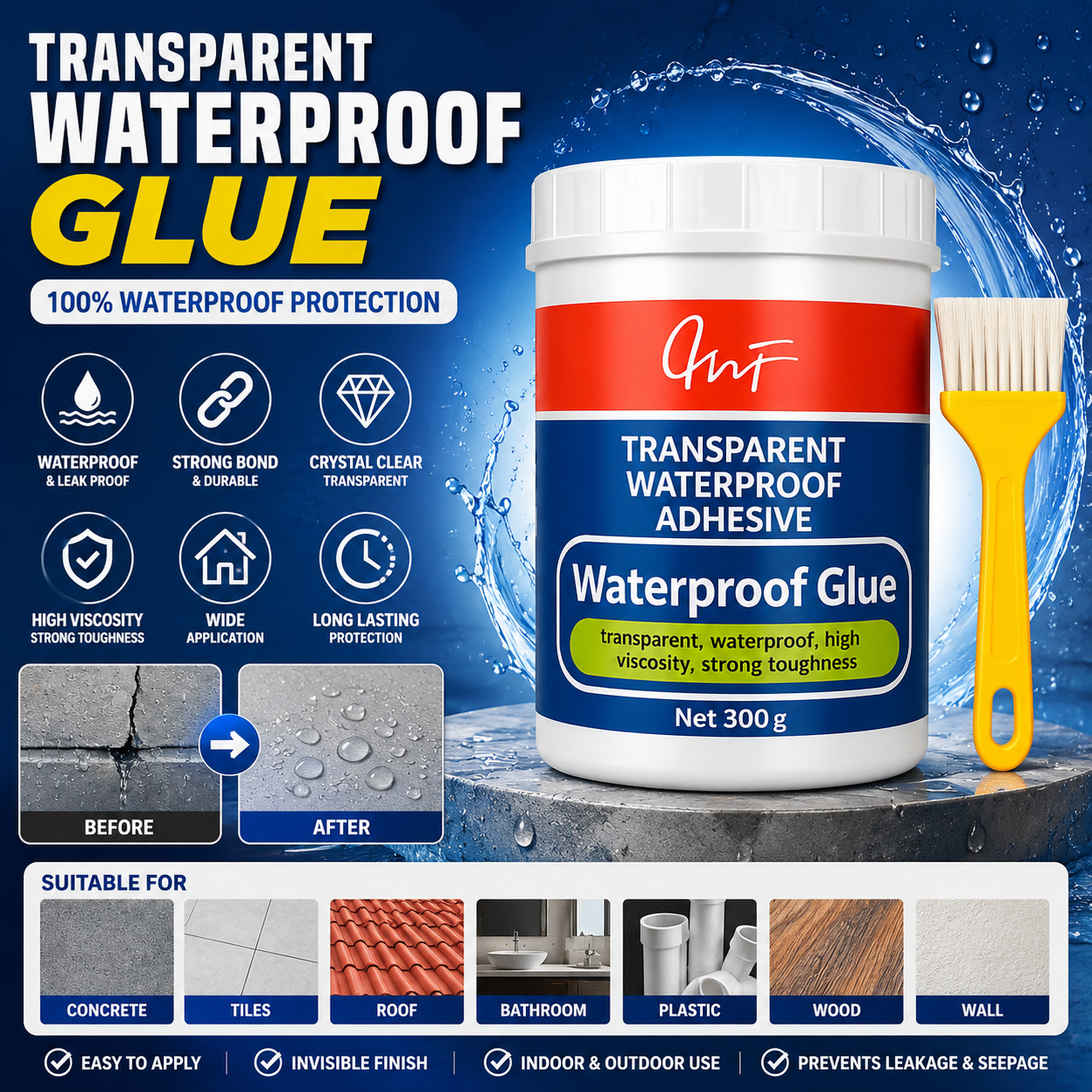 Transparent waterproof glue💦